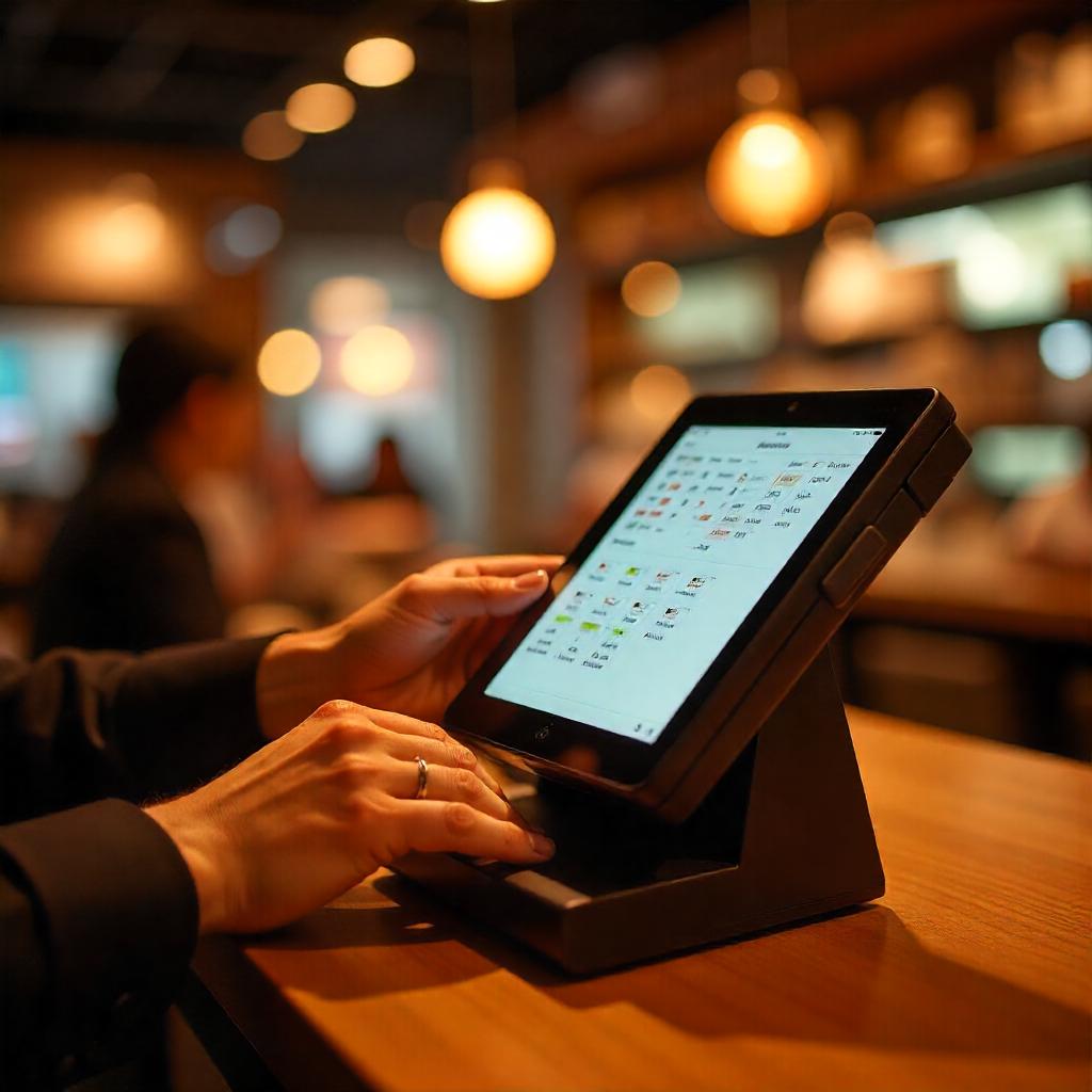 Modern POS system in a retail store